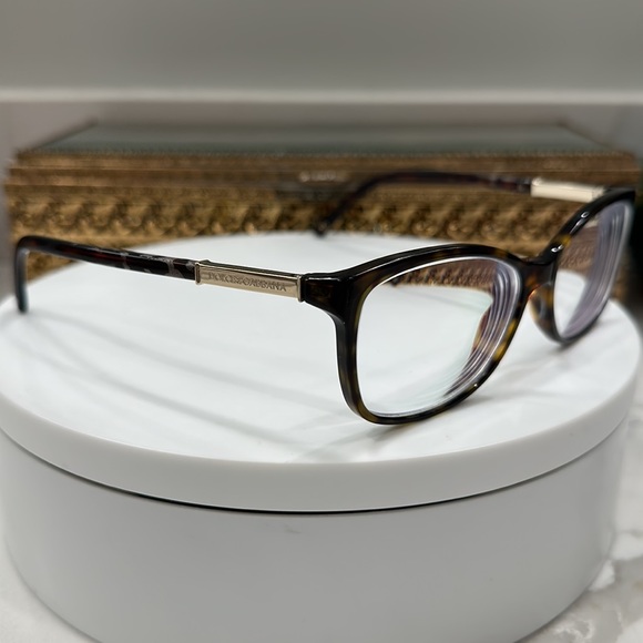 Dolce & Gabbana Rx Tortoiseshell Eyeglass Frames/Etched Temple Arms EUC D&G Case - Picture 4 of 17